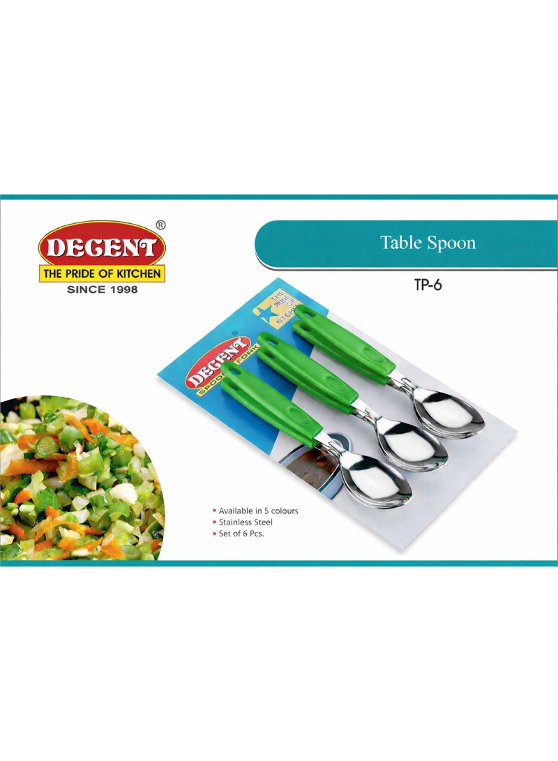Decent Table Spoon Set of 6 | Stainless Steel Small Tea Spoons | Ergonomic Handle | Mirror Finish | Dessert Spoons For Home, Kitchen, Restaurant, Dishwasher Safe - Image 3